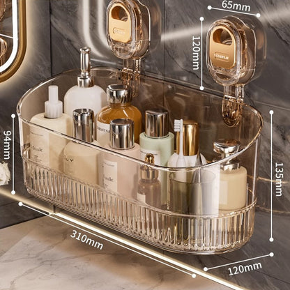 🍽️🧺🔥Oferta especial🔥Estante de almacenamiento con ventosa sin perforaciones, escurridor de pared para cocina y baño