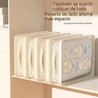 【6 piezas】👍Bolsas de almacenamiento de malla para uso doméstico, que previenen la formación de moho y polvo.