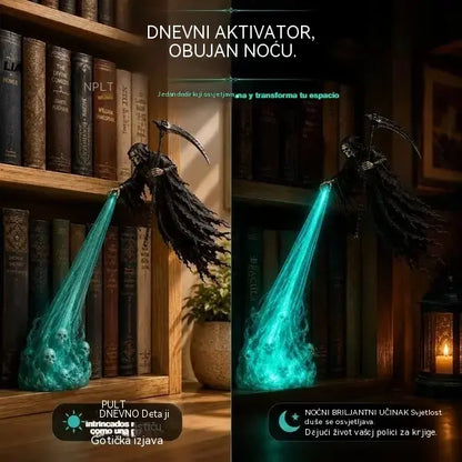🎃🔥 3D Dekorativno LED svjetlo s anđelom | Dekoracija za policu s maštovitim osvjetljenjem