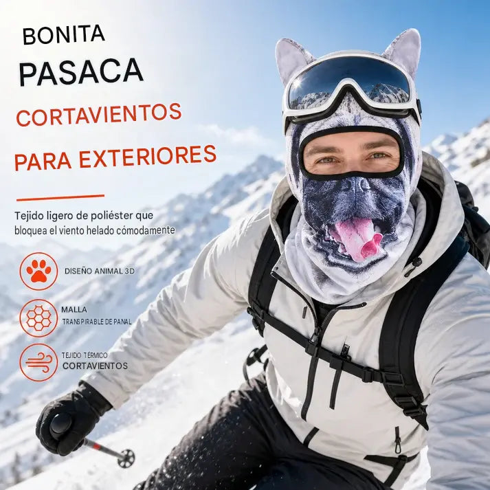 📢📢 ¡¡50% de descuento!! ⏰ Pasamontañas cortavientos con estampado animal 😜 Accesorio cálido para actividades invernales al aire libre