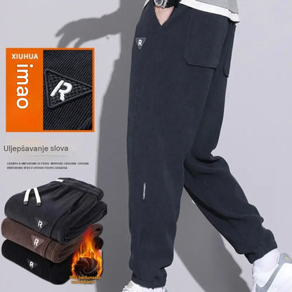 🔥【M-5XL】👖Nove muške zimske hlače - zadebljani kord s flis podstavom; tople i ležerne muške hlače.