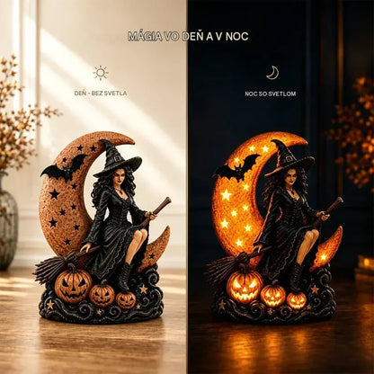 🎃🔮 Čarodejnica a lampa splnu – dekoratívna gotická socha, ideálny darček 🌙 🎃
