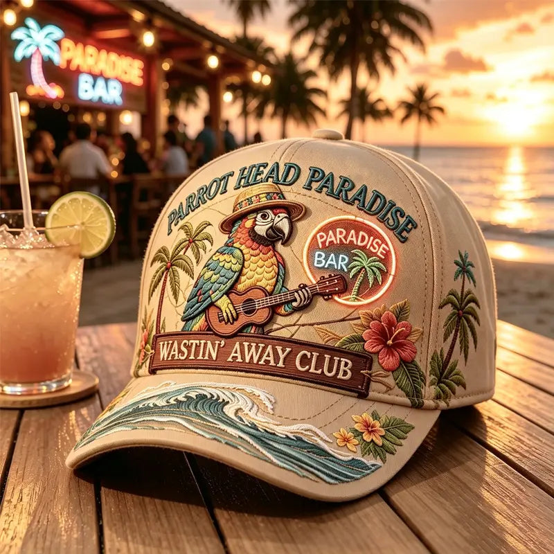 🦜🦜Gorra de béisbol con estampado retro de loro pirata