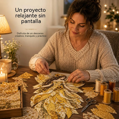 🧚‍♀️🌸 Set de patchwork premium "Hada": ¡tela de alta calidad con alas de flores, perfecta para decoraciones de pared de estilo fantástico hechas por ti mismo!