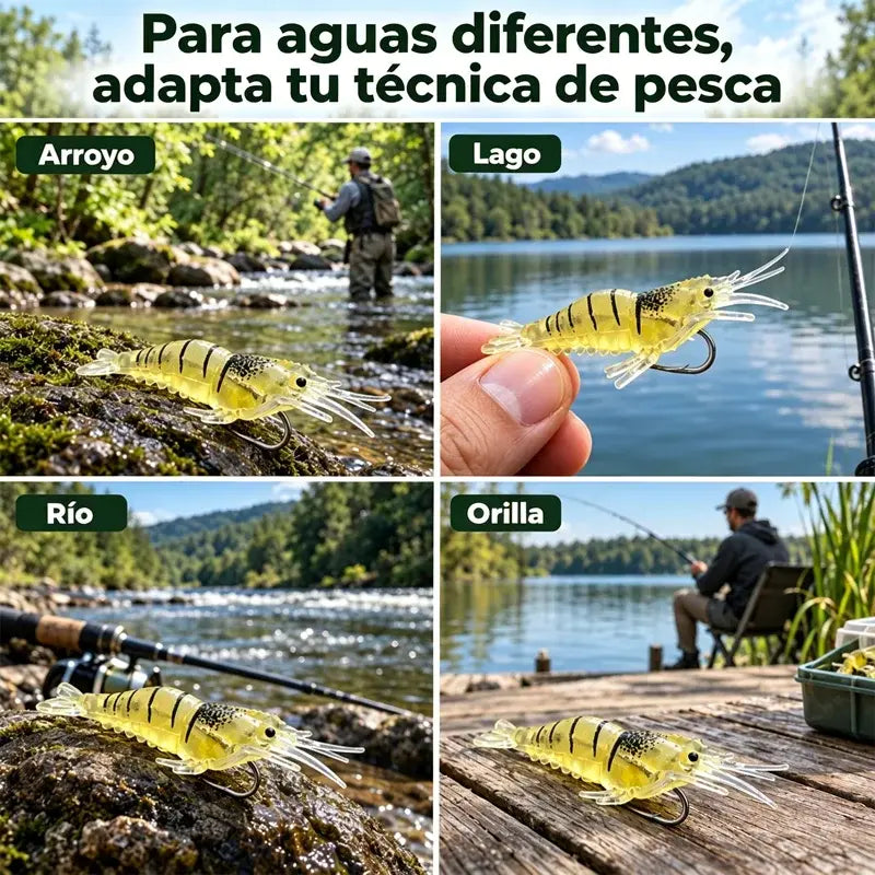 ⏰ Oferta por tiempo limitado a mitad de precio ✨ Señuelo blando de camarón biónico | Altamente realista, con movimiento natural; resistente a desgarros y duradero; apto para pesca tanto en agua dulce como salada 🎣