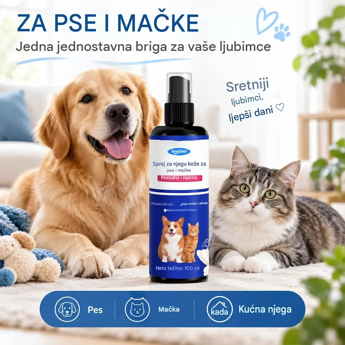 ✨🐕 Proizvodi za njegu kože kućnih ljubimaca pomažu u pomlađivanju krzna, ublažavanju svrbeža i njezi kože.