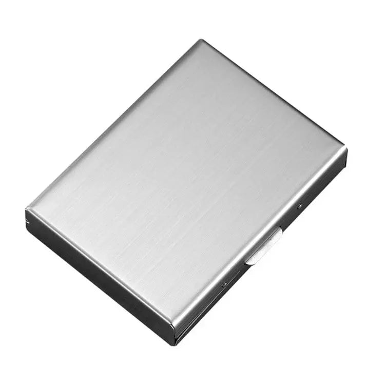 Tarjetero de acero inoxidable con bloqueo RFID