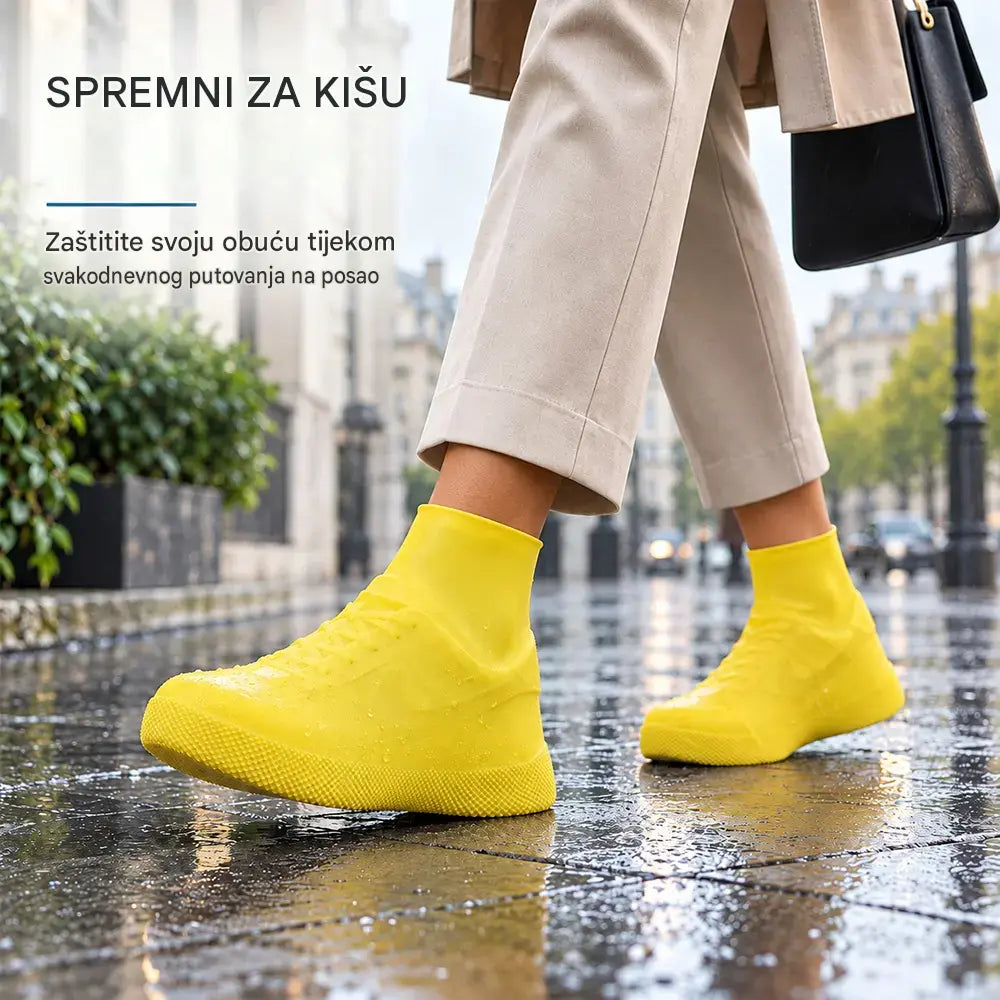 【2 para za 21 €】Spriječi da ti se tenisice smoče! Izdržljive vodootporne navlake za obuću: neklizajuće i sklopive – savršene za nošenje u torbi 🌧️
