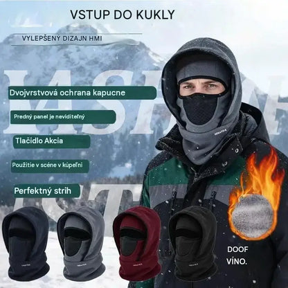 🎉🧣❄️ Dvojvrstvová flísová čiapka, teplá, vetruodolná a chráni tvár, ideálna na zimu.