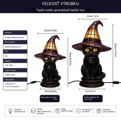 🧙‍♀️✨Lampa s čarodejníckym klobúkom, živicová dekorácia, dekorácia na stôl, stolová lampa