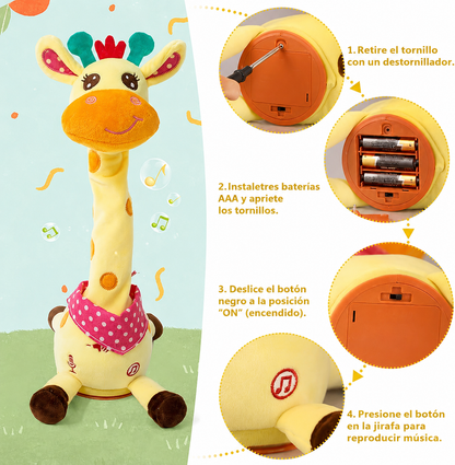 🦒👼Una jirafa de peluche interactiva, 🎵una linda compañera que cantará contigo.