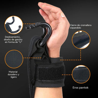 🏋️ Cinturón de levantamiento de pesas de alta resistencia con ganchos para las muñecas | Entrenamiento de fuerza, levantamiento de pesas, soporte firme – ¡Cómpralo ahora! 💪