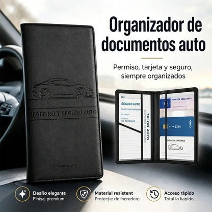 Portatarjetas de conducir multifuncional de cuero