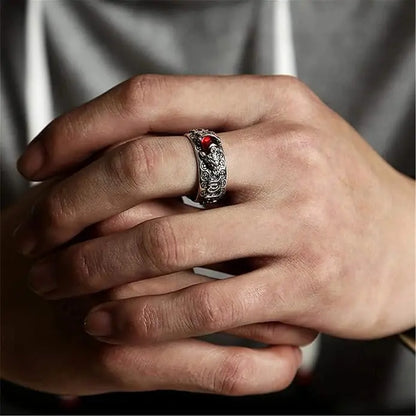 🔥🔥【Compra 1 y llévate 1 gratis】2 artículos 24€💖Anillo de plata 999, estilo retro unisex con amuleto de la suerte Pixiu, fuerte y de moda.