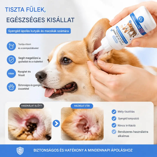 🐶🐱 Fültisztító kutyák és macskák fülviszketésének enyhítésére.
