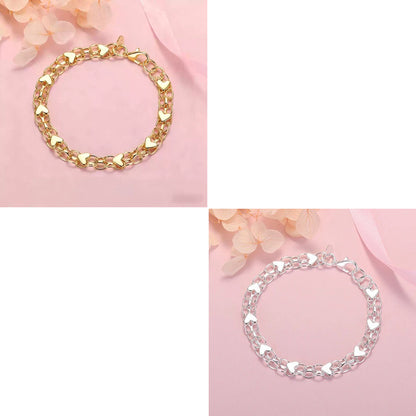 📢📢 ¡50% de descuento! ⏰ Pulsera con colgante en forma de corazón de doble cadena: elegancia discreta, se puede usar sola o combinada con otras joyas 🌸