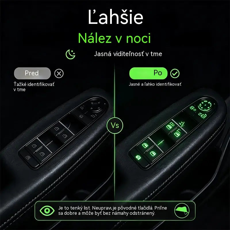 🚗 Fluorescenčné nálepky na tlačidlá do auta | Okamžite vyhľadajte ovládacie prvky, aj v noci