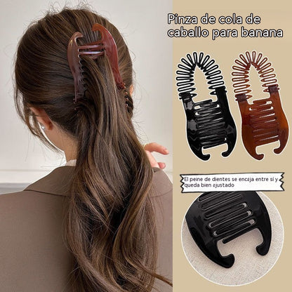[¡Compra 2 y llévate 2 gratis!] 4 piezas por solo 20 euros 🌸🌸 Pinzas para el cabello flexibles con forma de plátano que se pueden sujetar fácilmente