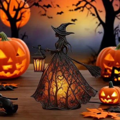 🧙‍♀️Lámpara de bruja, una decoración de linterna gótica espeluznante, un adorno de lámpara de mesa único, una luz de noche con patas, adecuada para el hogar, el porche, la oficina y la decoración de fiestas.