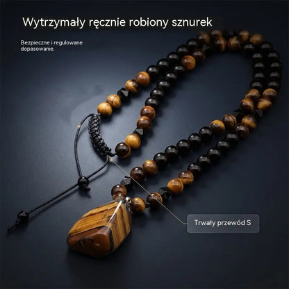 🐯🔥 Oferta ograniczona czasowo: 52% zniżki! Męski naszyjnik z naturalnych koralików tygrysiego oka: ręcznie tkany sznurek, gładko polerowane koraliki, które podkreślą Twój wyjątkowy styl ✨