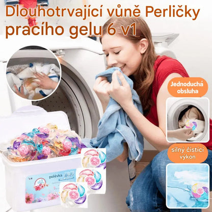 ✨👚【30 kusov】✨Extra veľké vedro 6v1 vonné perličky na bielizeň odstraňujú škvrny a zanechávajú vôňu, hladko likvidujú roztoče a baktérie