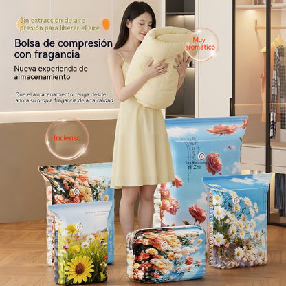 🧳【60*80*32cm】【Juego de 5 piezas】💨 Bolsa de almacenamiento al vacío grande y compresible: no requiere bomba, es a prueba de fugas e ideal para ahorrar espacio en maletas y en casa ✈️