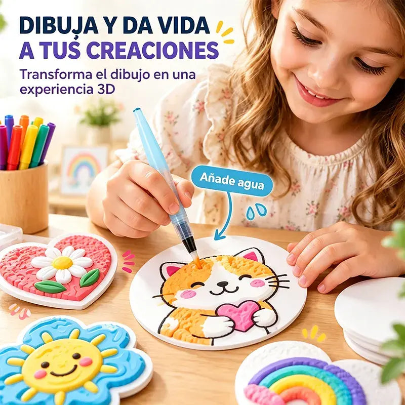 🎨Set de pintur a 3D con textura de esponja