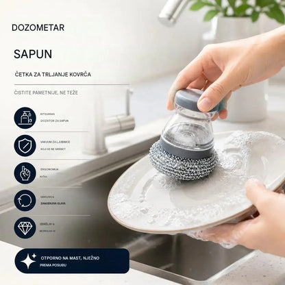 🧽 Četka za čišćenje s dozatorom, vremenski ograničena posebna ponuda! 💪 Savršeno za čišćenje lonaca i tava. Čisti se lako i brzo, bez napora! 🍳