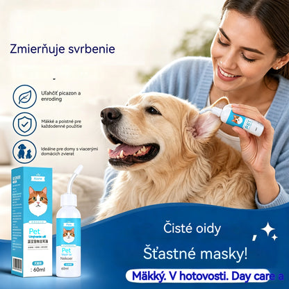 【2 fľaše】🐶🐱 Čistič uší na zmiernenie svrbenia uší u psov a mačiek.