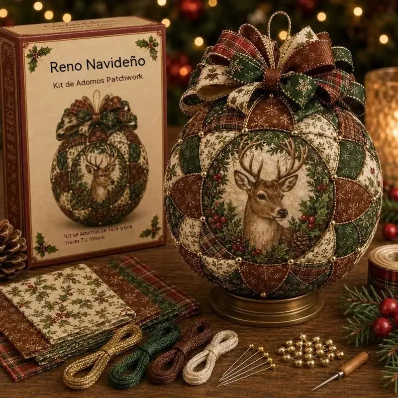 🎄🎄Adorno navideño de patchwork, kit de manualidades para hacer tú mismo