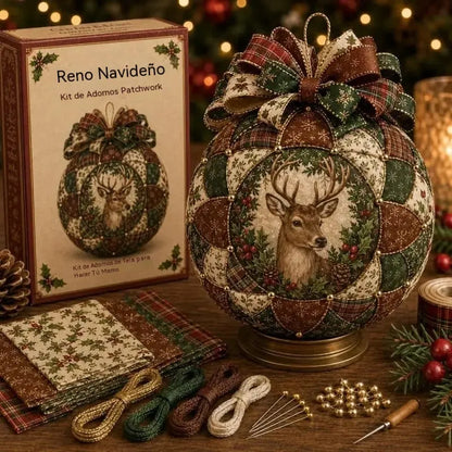 🎄🎄Adorno navideño de patchwork, kit de manualidades para hacer tú mismo