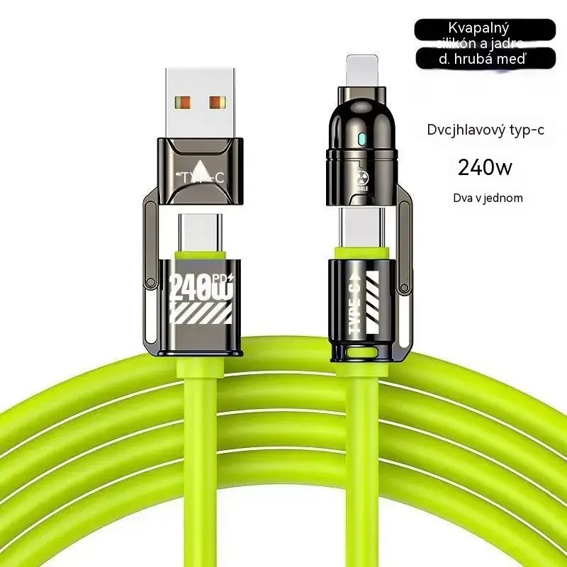 🔥Kúpte 1 kus a získajte 1 zadarmo (2 kusy) 🔥240W kábel na rýchle nabíjanie 4 v 1 (dĺžka 2 metre)⚡📱