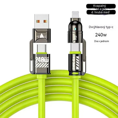 🔥Kúpte 1 kus a získajte 1 zadarmo (2 kusy) 🔥240W kábel na rýchle nabíjanie 4 v 1 (dĺžka 2 metre)⚡📱