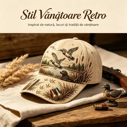 【Retro americký štýl】Bejzbalová šiltovka Duck Hunting Wild & Ready, grafická potlač s motívom lovu kačíc, nastaviteľná, vintage outdoorový štýl (5 farieb) ✨