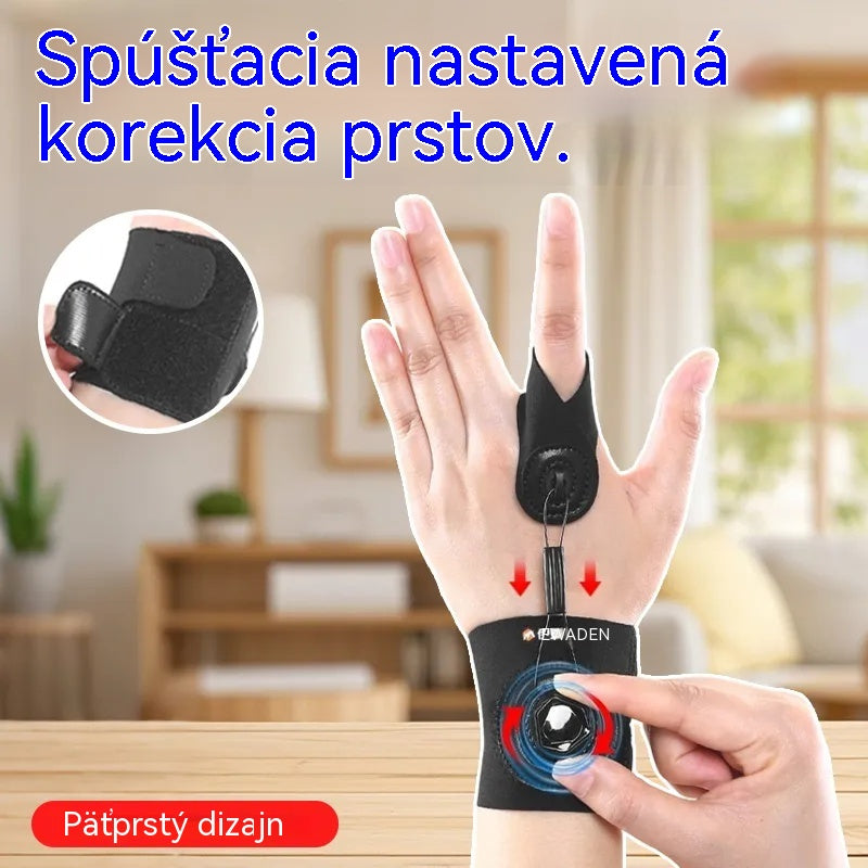 Korektor prstov s rotačným systémom – dlaha na zápal šliach, ohnutý alebo zablokovaný prst, ochrana kĺbu a univerzálna fixácia (5 prstov)