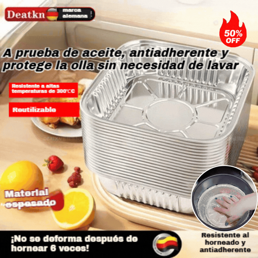 【30%OFF】[50 piezas] Bandeja para hornear para freidora de aire, bandeja de papel de aluminio