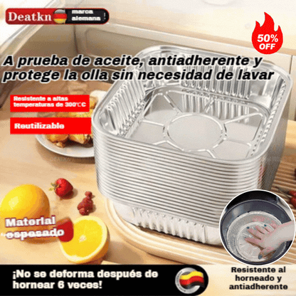 【30%OFF】[50 piezas] Bandeja para hornear para freidora de aire, bandeja de papel de aluminio