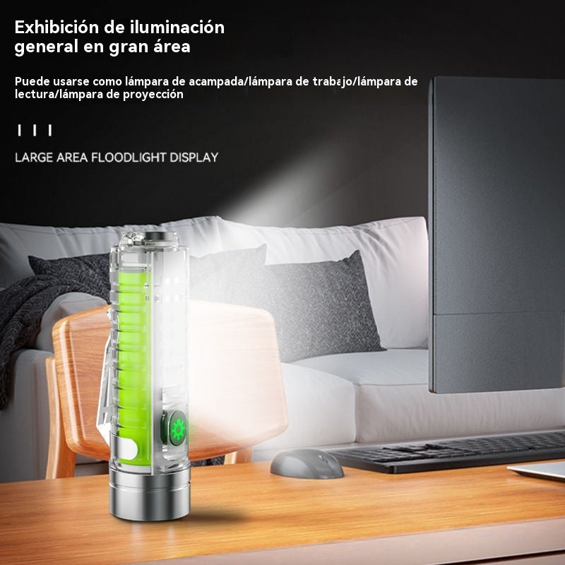 👍👍Linterna compacta de alta intensidad con luz lateral multifunción, carga rápida tipo C, portabilidad y batería de duración ultralarga.
