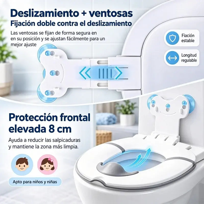 Asiento de inodoro para aprender a ir al baño, plegable y portátil, para niños pequeños.