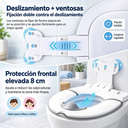 Asiento de inodoro para aprender a ir al baño, plegable y portátil, para niños pequeños.