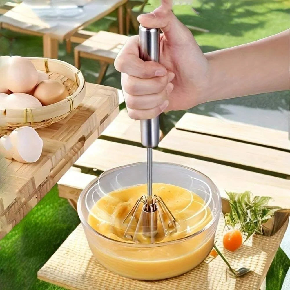 【2 artículos por 28 €】Batidora de huevos semiautomática, mezcladora de huevos, herramienta de acero inoxidable para hornear y amasar.