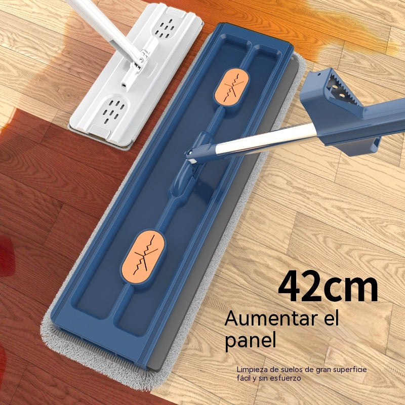 【37€】Mopa + 6 paños de limpieza--Nuevo modelo 2026: Mopa plana de 42 cm con sistema manos libres