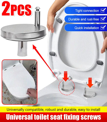 🚽【2 pares, 4 piezas en total】Accesorios universales para el baño ----💦✨Abrazaderas de tornillo para fijar la tapa del inodoro.
