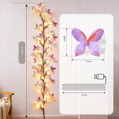 ✨ Fleksibilna LED svjetla u obliku penjačice s leptirima – stvorite čarobnu i toplu atmosferu u svom domu 🦋💡