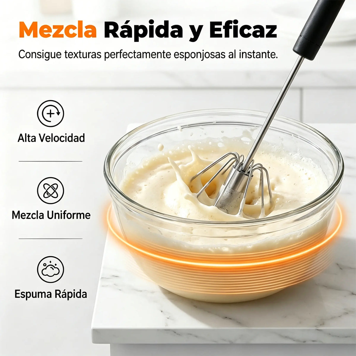 24€【Set de 2 piezas】Batidor de huevos semiautomático de acero inoxidable
