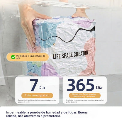 🧳【Juego de 5 piezas】💨 Bolsa de almacenamiento al vacío grande y compresible: no requiere bomba, es a prueba de fugas e ideal para ahorrar espacio en maletas y en casa ✈️
