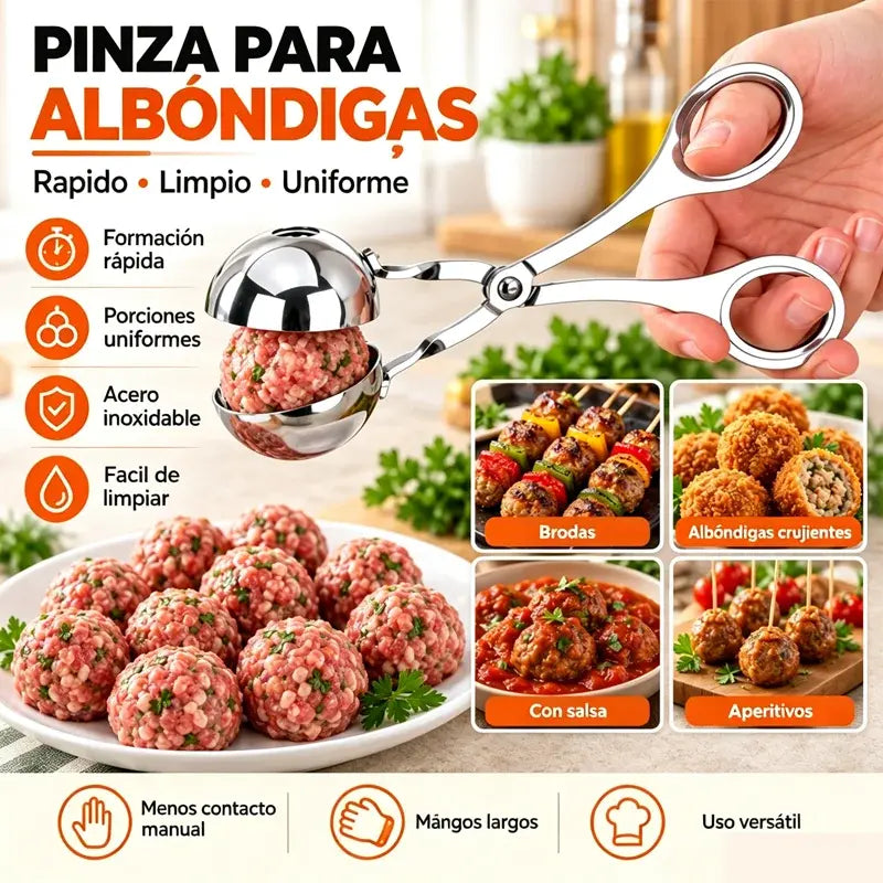 2 piezas 25€ 🍝 Forma albóndigas sin ensuciarte las manos: Pinzas de acero inoxidable para albóndigas | Acero 304 de grado alimentario, antiadherentes