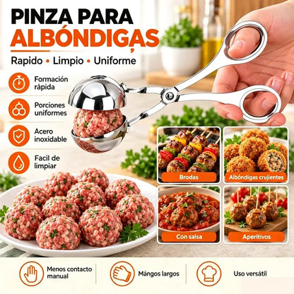 2 piezas 25€ 🍝 Forma albóndigas sin ensuciarte las manos: Pinzas de acero inoxidable para albóndigas | Acero 304 de grado alimentario, antiadherentes