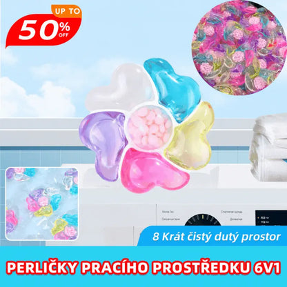 ✨👚【30 kusů】✨Extra velký kbelík 6v1 vonné perličky na prádlo odstraňují skvrny a zanechávají vůni, hladce likvidují roztoče a bakterie