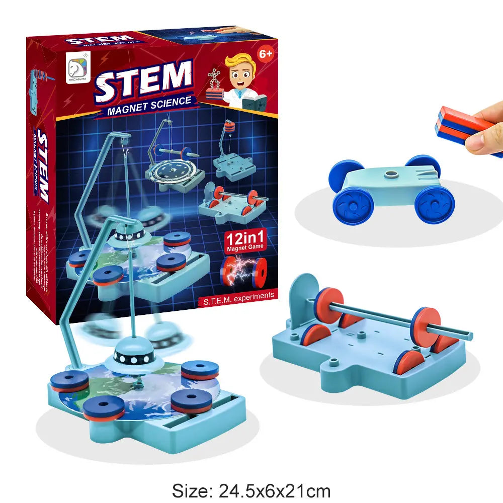 📢📢40% POPUSTA!! ⏰ Komplet za eksperimente s magnetima 12 u 1 – Edukativna igračka – Savladajte magnetsku znanost, izgradite vlak Maglev i prkosite gravitaciji! ✨